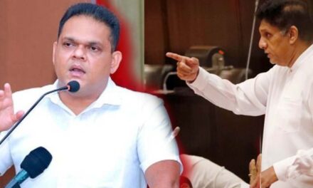 රාජ්‍ය ඇමති ෂෙහාන්ට විපක්ෂ නායකගෙන් ඉංග්‍රීසි පාඩමක්